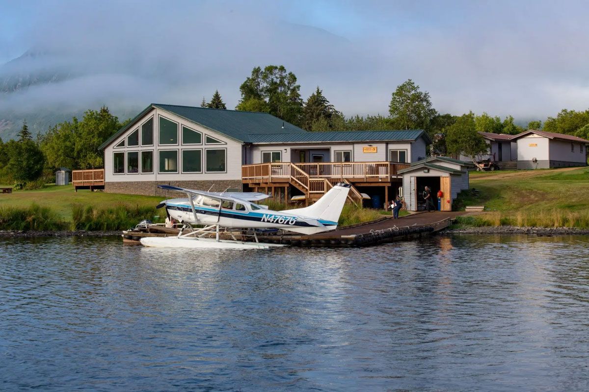 Float Plane Docked at Kodiak Brown Bear Center