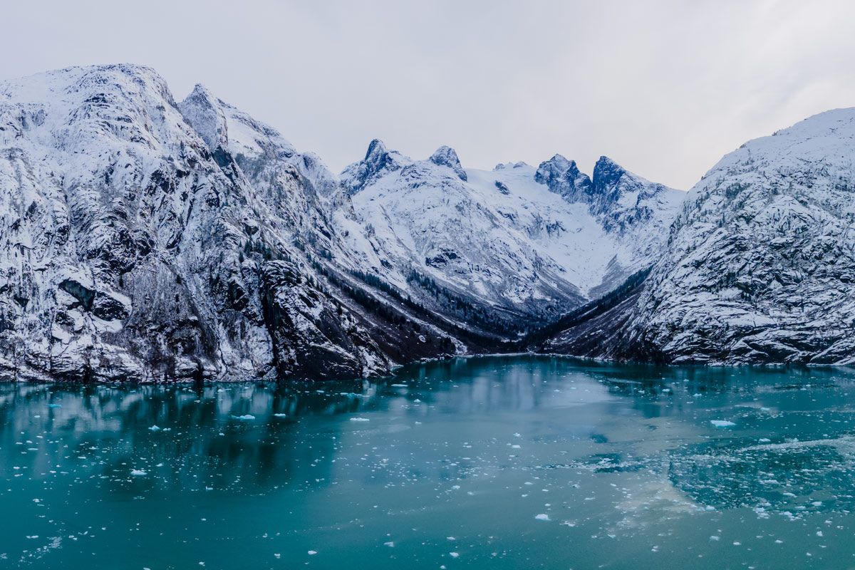 Icy Alaska marine bay