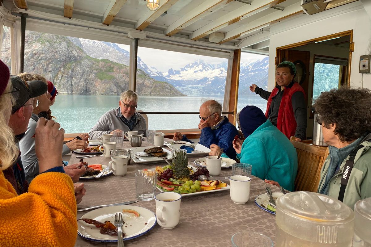 Enjoy breakfast while whale watching
