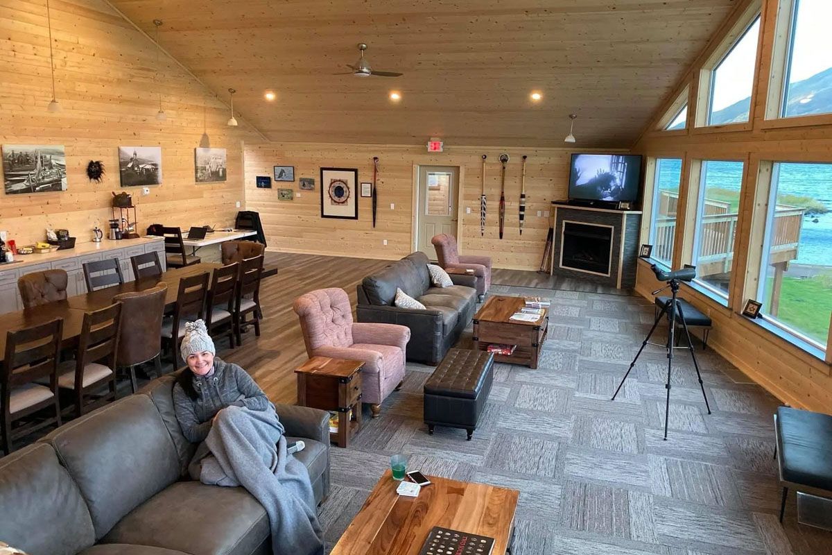 Hanging out at Kodiak Brown Bear Center Lodge