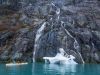 Kayaking around Alaska waterfalls