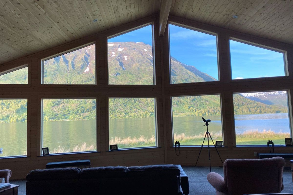 View from windows at Kodiak Brown Bear Center